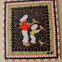 SUPERB! MID CENTURY MODERN ORIG. ART TILE MOSAIC! BIRD PARROTS VTG 50'S PAINTING