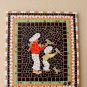 SUPERB! MID CENTURY MODERN ORIG. ART TILE MOSAIC! BIRD PARROTS VTG 50'S PAINTING