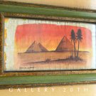 ROMANTIC! SAMIR OSMAN! EGYPT PYRAMID ORIG TEXTILE PAINTING! VTG 50'S 60'S RETRO ROMANTIC! SAMIR OSMAN! EGYPT PYRAMID ORIG TEXTILE PAINTING! VTG 50'S 60'S RETRO
