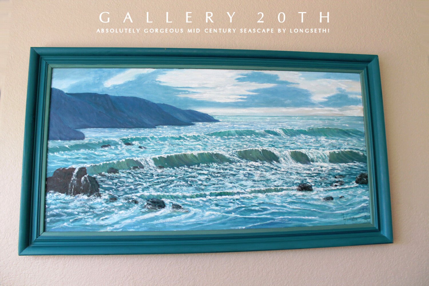 EPIC! LONGSETH! MID CENTURY EXPRESSIONIST OIL SEASCAPE PAINTING! ORIG. ART 60'S