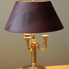 WOW! ELEGANT MID CENTURY MODERN BRASS DESK LAMP! ALLIGATOR SHADE! VTG 50S TABLE