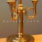 WOW! ELEGANT MID CENTURY MODERN BRASS DESK LAMP! ALLIGATOR SHADE! VTG 50S TABLE