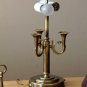 WOW! ELEGANT MID CENTURY MODERN BRASS DESK LAMP! ALLIGATOR SHADE! VTG 50S TABLE