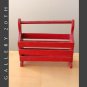 RED MID CENTURY SHABBY CHIC WOOD MAGAZINE RACK! DISTRESSED RUSTIC DECOR 50'S Vtg