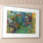 COOL! MID CENTURY MODERN ORIGINAL ABSTRACT PAINTING! WATERCOLOR PASTEL ART VTG
