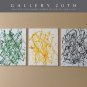 WOW! "QUANTUM FLUX" VTG ATOMIC 3 PANEL ORIG OIL PAINTING! JACKSON POLLOCK STYLE