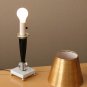 ATOMIC! MID CENTURY MODERN ROCKET TABLE LAMP! 50'S 60'S GOLD BLACK MARBLE LIGHT