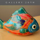 POP! MID CENTURY HUMMINGBIRD FISH SUN SCULPTURE! VTG MEXICO POTTERY MCM ART 50S