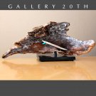 WIPE OUT! MID CENTURY ABSTRACT SURFBOARD WAVE SCULPTURE! VTG ORIG. ART 70'S WOOD