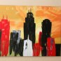 LARGE MID CENTURY MODERN ABSTRACT CITYSCAPE ORIG OIL PAINTING! VTG MODERNISM 70S