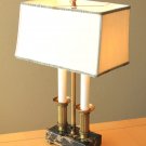 POSH! HOLLYWOOD REGENCY MID CENTURY MARBLE & BRASS TABLE LAMP! PARZINGER VTG 50S