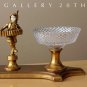 SUPERB! MID CENTURY GERMAN PLASTER SCULPTURE CRYSTAL BOWL! AUSTRIA GILT 1950S