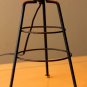 CLEAN! MID CENTURY MODERN ATOMIC TRIPOD LAMP 1950'S LEATHER SHADE VINTAGE EAMES ERA LIGHT