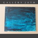 ABSTRACT EXPRESSIONIST ORIGINAL OIL PAINTING! THE CRYING SEAS BLUE ECOLOGY ART  VINTAGE