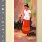 WOW! RARE! S PALMIERI ORIGINAL OIL NAVAJO GIRL PAINTING! ART WALL DESIGNER DECOR VINTAGE