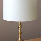 WOW! MID CENTURY MODERN BRASS TWIN SOCKET DESK LAMP! ATOMIC VINTAGE 1970S LIGHTING DECOR