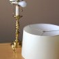 WOW! MID CENTURY MODERN BRASS TWIN SOCKET DESK LAMP! ATOMIC VINTAGE 1970S LIGHTING DECOR