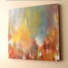 BRAVO! MODERNIST ORIGINAL ABSTRACT OIL PAINTING! "ARIZONA SYMPHONY" ART VINTAGE RED 70S
