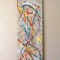 BEAUTIFUL DESIGNER DECOR! ORIGINAL ABSTRACT OIL PAINTING! VINTAGE WALL ART BLUE RETRO