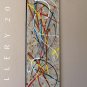 BEAUTIFUL DESIGNER DECOR! ORIGINAL ABSTRACT OIL PAINTING! VINTAGE WALL ART BLUE RETRO
