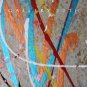 BEAUTIFUL DESIGNER DECOR! ORIGINAL ABSTRACT OIL PAINTING! VINTAGE WALL ART BLUE RETRO