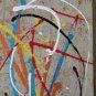 BEAUTIFUL DESIGNER DECOR! ORIGINAL ABSTRACT OIL PAINTING! VINTAGE WALL ART BLUE RETRO