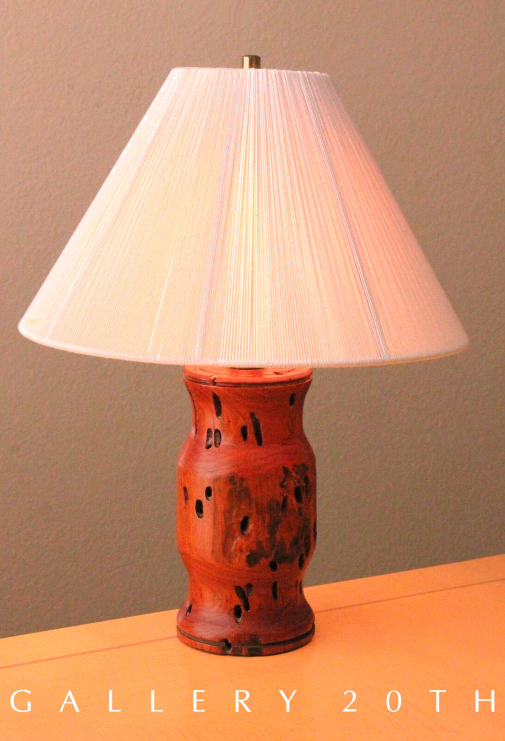 FABULOUS! CUSTOM WORMY WOOD MID CENTURY MODERN LAMP! RAYMOR ATOMIC ANTIQUE VINTAGE 1950'S