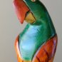 SUPERB! POLYCHROMED MID CENTURY ORIGINAL PARROT SCULPTURE VINTAGE 1950S WOOD BIRD ART DECO