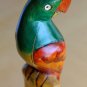 SUPERB! POLYCHROMED MID CENTURY ORIGINAL PARROT SCULPTURE VINTAGE 1950S WOOD BIRD ART DECO
