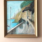 SUPERB! MID CENTURY IMPRESSIONIST ORIG OIL PAINTING! 60S MODERN ART VTG SEASCAPE