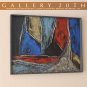 EPIC! ABSTRACT MODERNIST CERAMIC LESEMANN OIL PAINTING! 50'S MODERN ORIG ART VTG