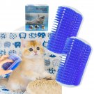 2 Pack Cat Corner Self Groomer with Catnip Wall Cat Groomer Cat Wall Brush Wall