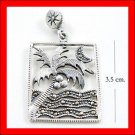 .925 Sterling Silver Marcasite Night Beach Pendants