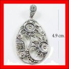 .925 Sterling Silver Marcasite SunFlower Pendants
