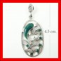 .925 Sterling Silver Green CZ Dolphin Pendants