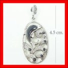 .925 Sterling Silver Onyx Dolphin Pendants