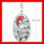 .925 Sterling Silver Red CZ Dolphin Pendants