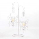 White Crystal Drop Candle Stand