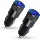 2 Pack Car Charger, 3.4a Fast Charge Dual Port USB Cargador Carro Lighter