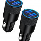Car Charger, [2Pack/3.4a] Fast Charge Dual Port USB Cargador Carro Lighter Adapt