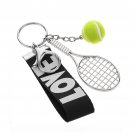 Tennis Keychain, Color Mini Tennis Racket with Ball Keychain Key Ring Mini Cute