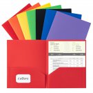 Aegero Plastic Folders with Pockets (7 Pack, Assorted Colors), Durable Heavy Dut