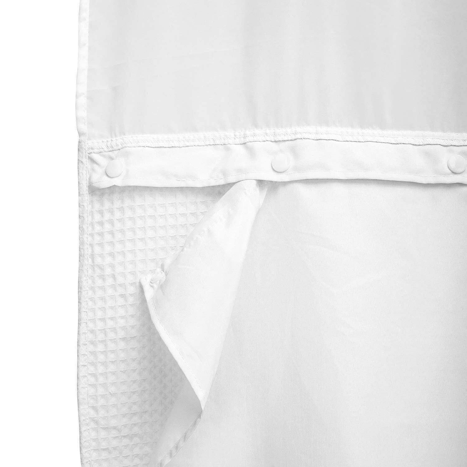 Fabric Snap-in Shower Curtain Liner Replacement, Compatible with