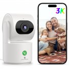 SYMYNELEC Indoor Camera for Home Security: 2.4G Wireless WiFi Baby Monitor with