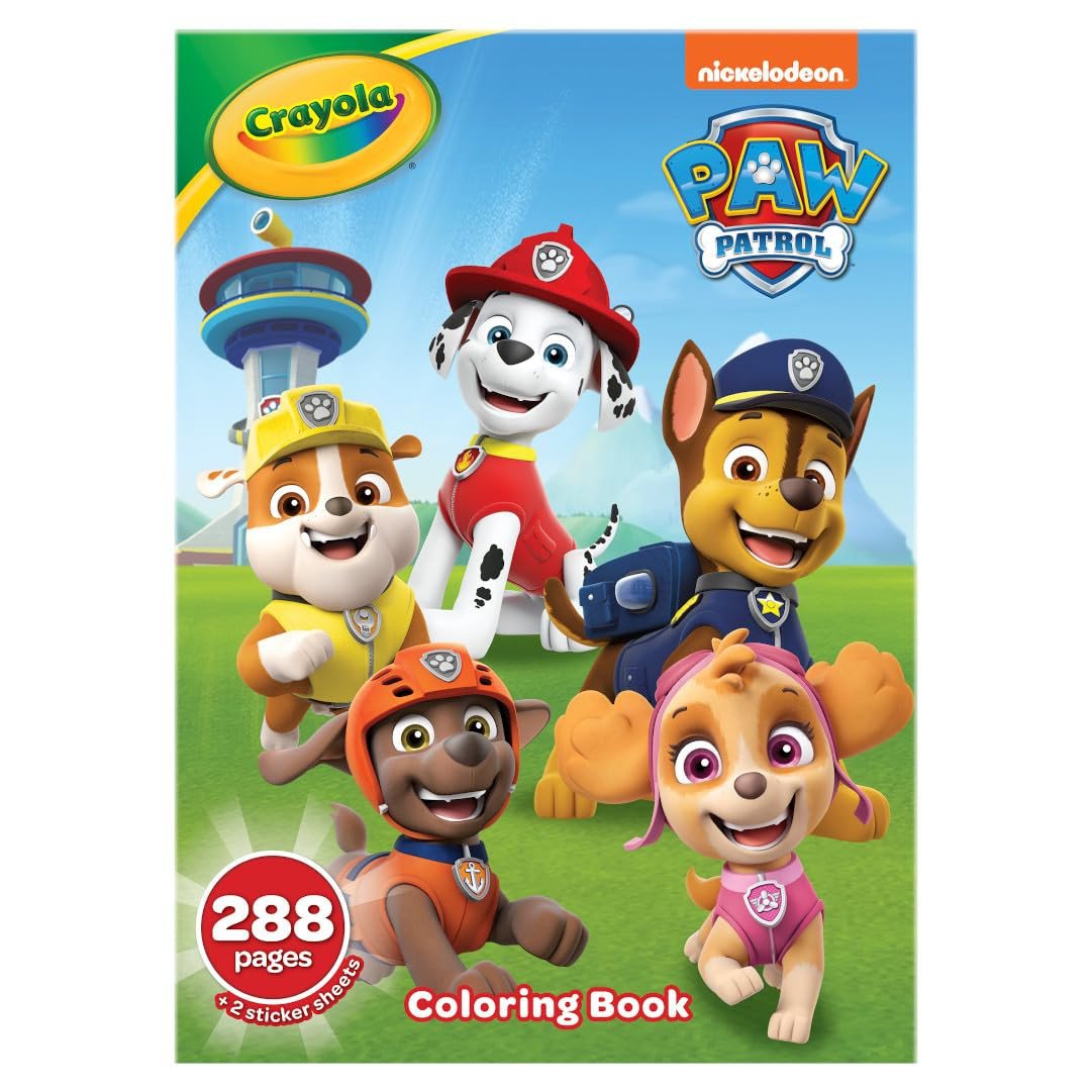 Crayola Paw Patrol Coloring Book (288pgs), Kids Coloring Book Pages ...