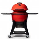 Kamado Joe Kettle Joe 22 in. Charcoal Grill in Red with Hinged Lid, Cart, and Side Shelves