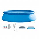 Intex 15' x 48" Inflatable Easy Set Above Ground Swimming Pool, Ladder And Pump