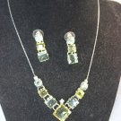 Faux gems necklace and earring set (7c)