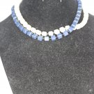 1980s blue and white choker. (19c)