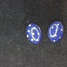 1990s Navy spot clip on earrings. ( 92c)